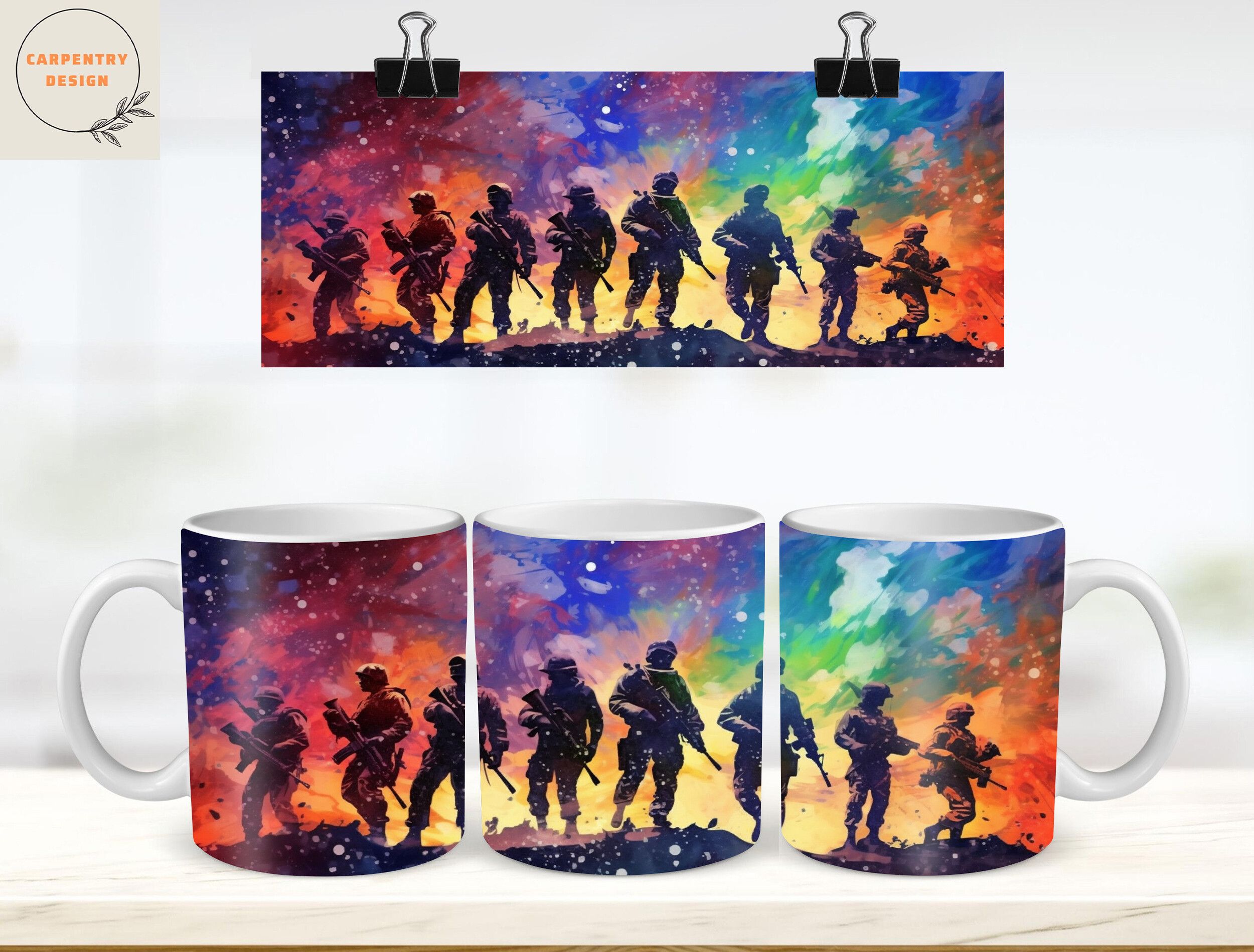 Army Tumbler Mug Wrap Png