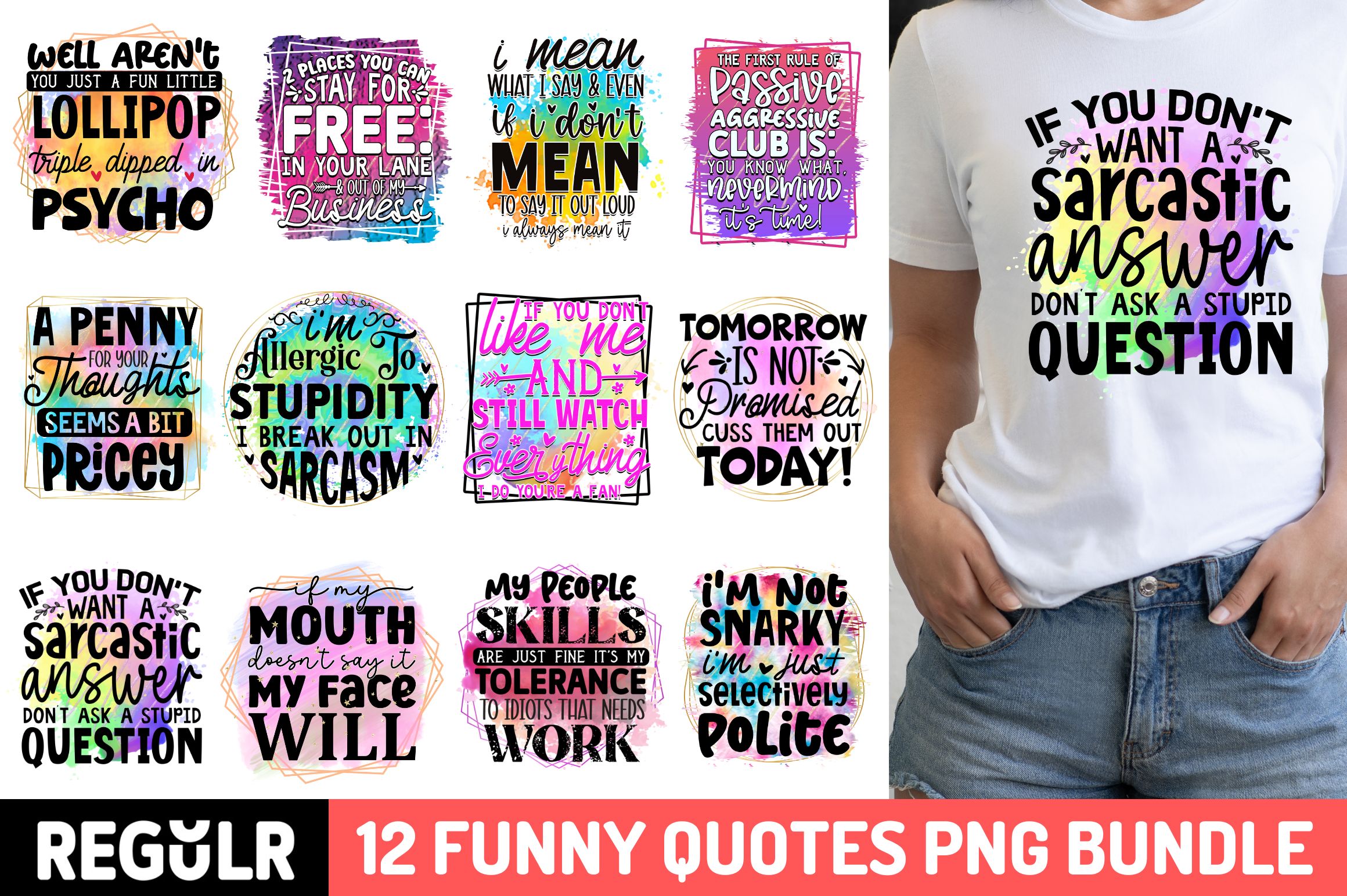 Funny Quotes Sublimation Bundle