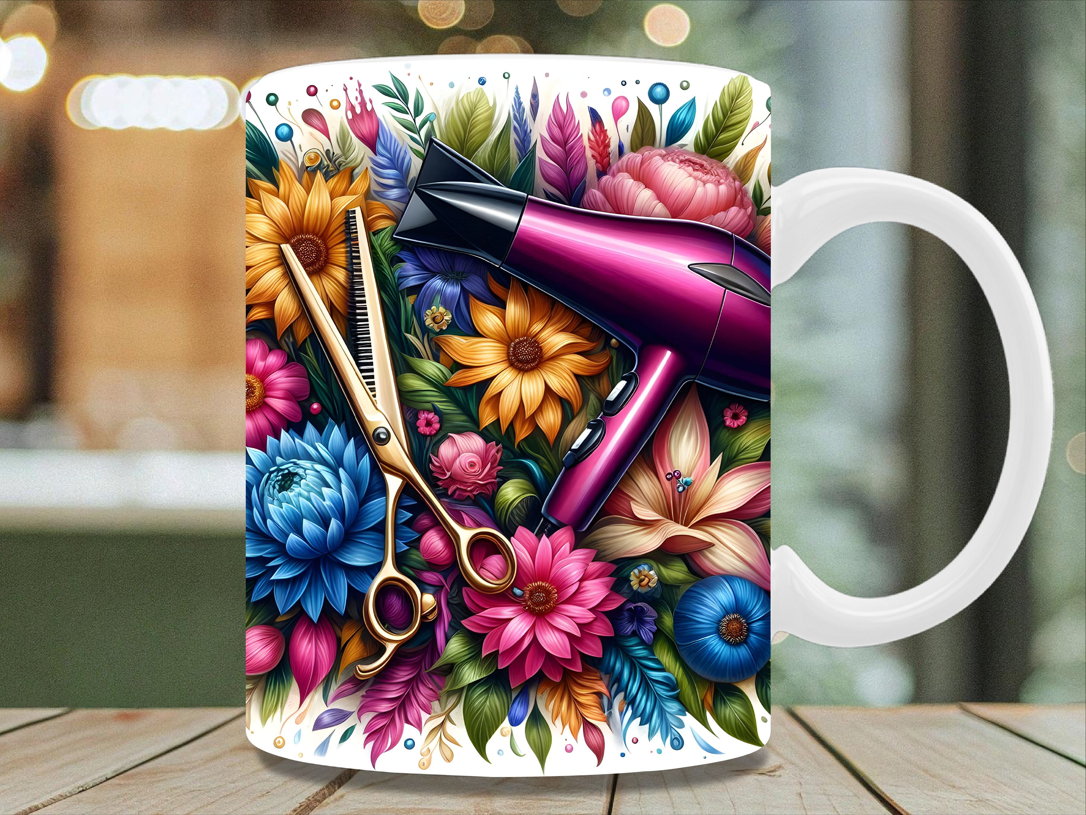 Floral Hairdresser Tools Hair Mug Wrap