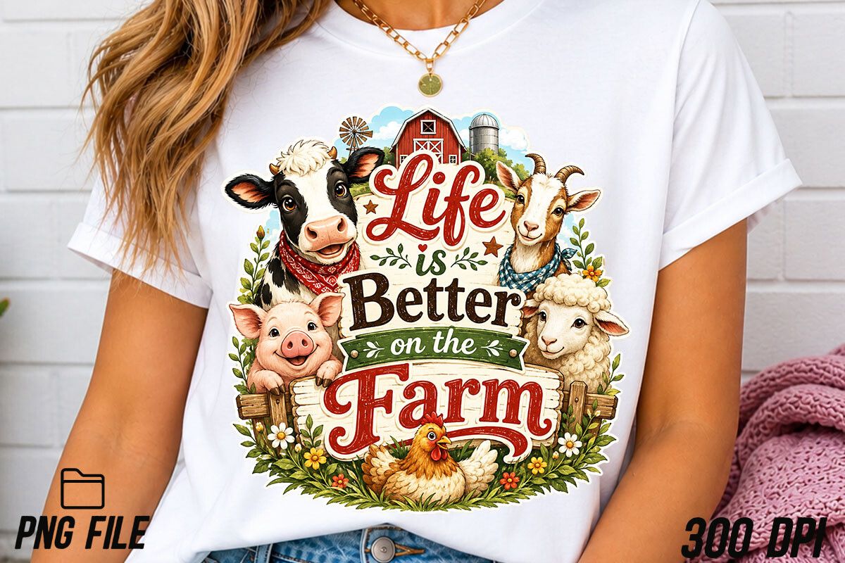 Life is Better on the Farm PNG