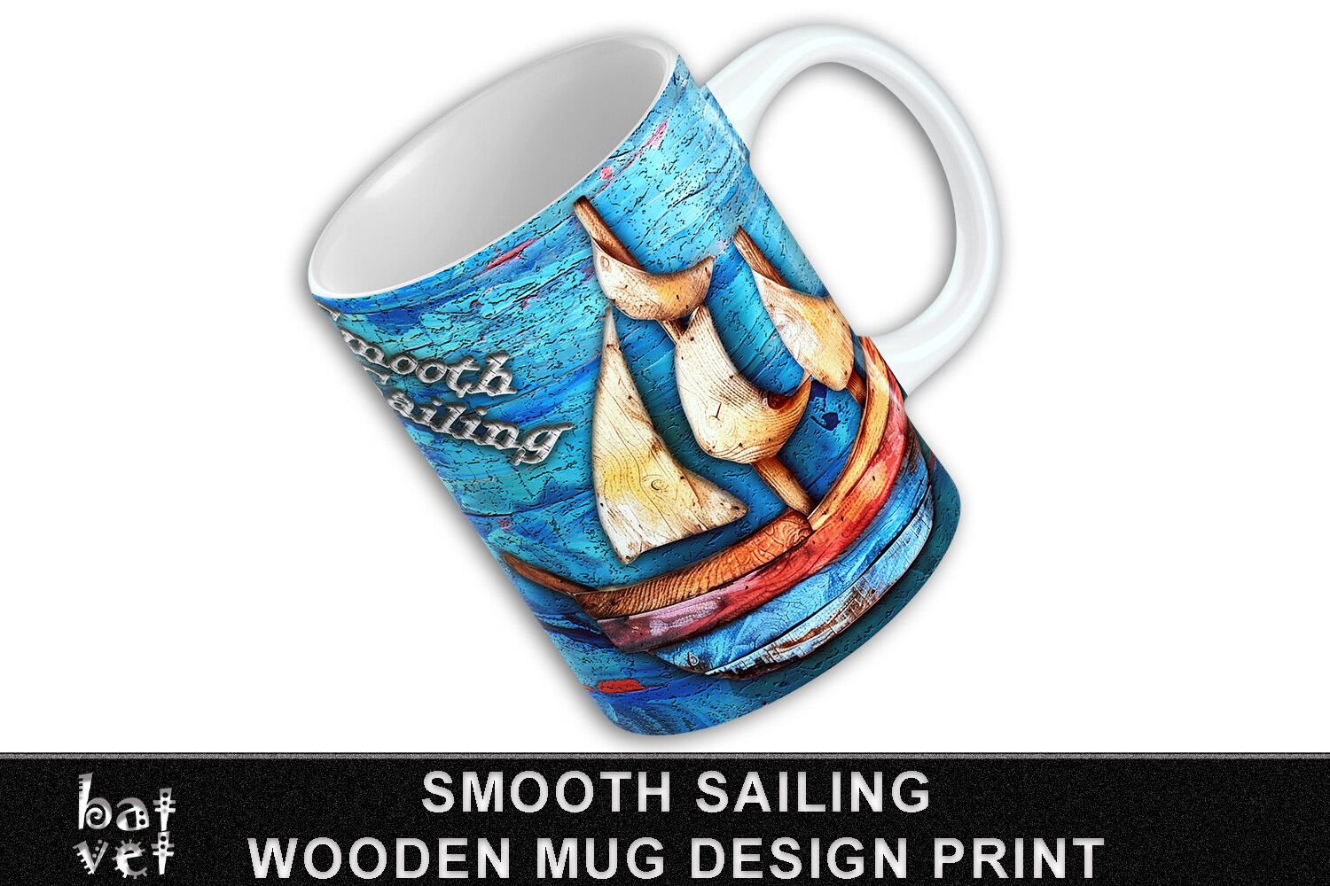 Smooth Sailing Mug Sublimation Wood Wrap
