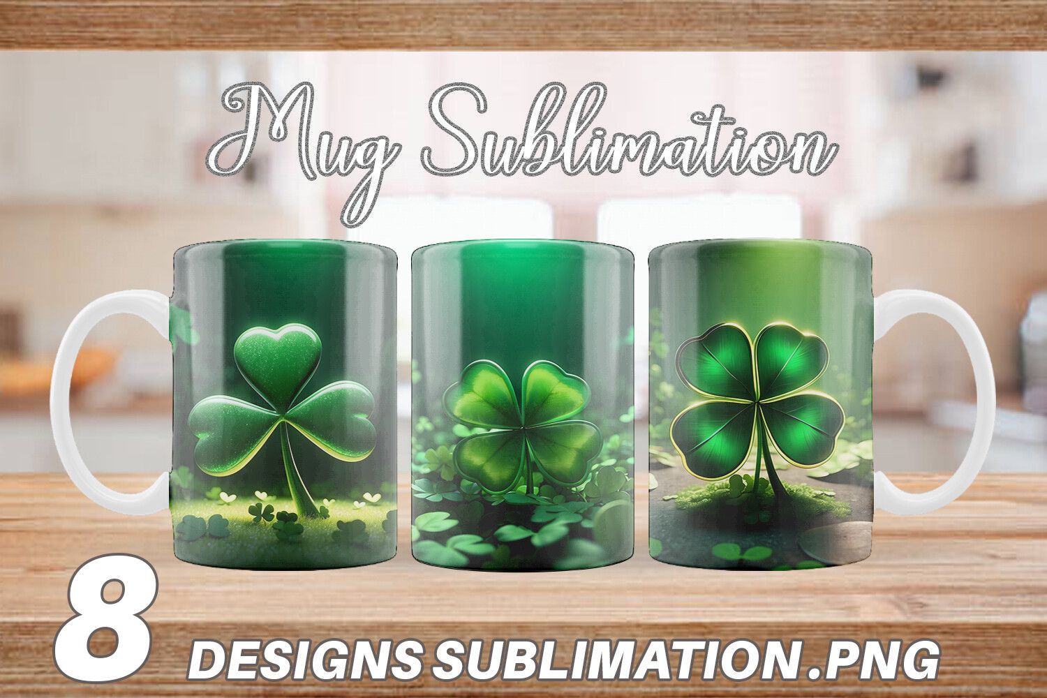 Mug Wrap Shamrock Leaf Patrick Day